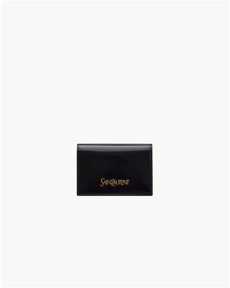 SAINT LAURENT business card case in brushed leather